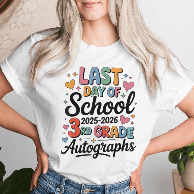 Sign My 3Rd Grade Last Day 2026 Autographs シグネチャーアート レディースTシャツ 彼女への贈り物
