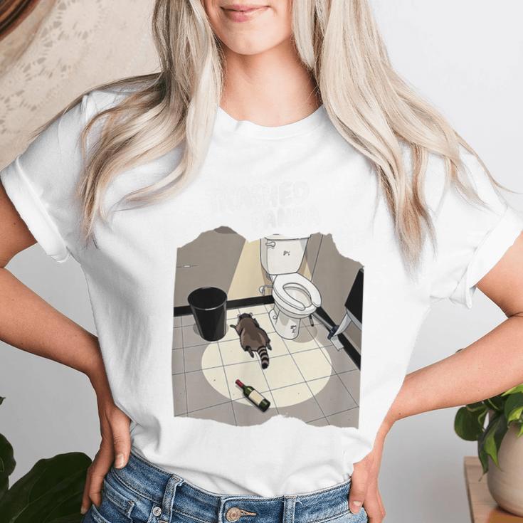 Trashed Panda ミーム アライグマ 面白いアート レディースTシャツ 彼女への贈り物