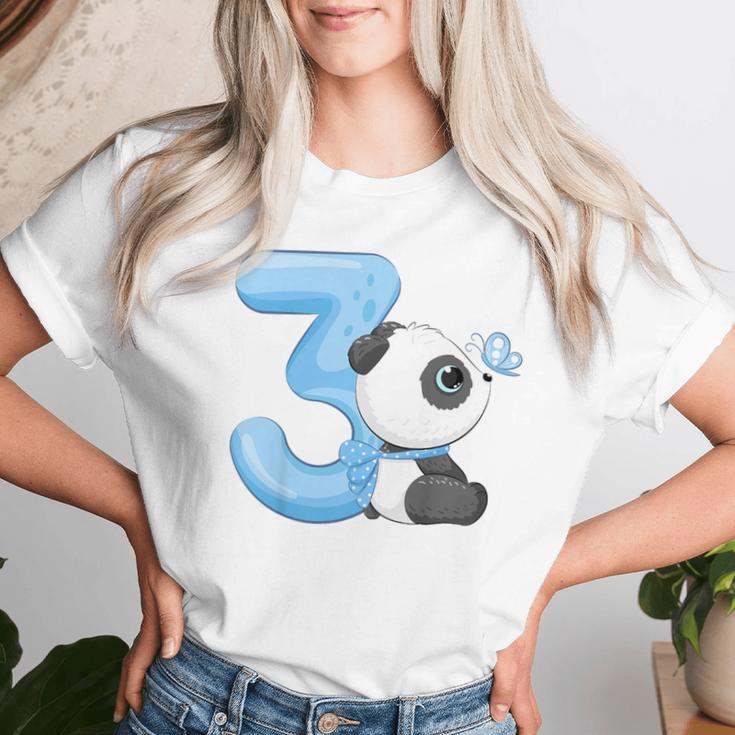 キッズ 女の子 男の子 キッズ 3 歳の誕生日 パンダ バースデー レディースTシャツ 彼女への贈り物