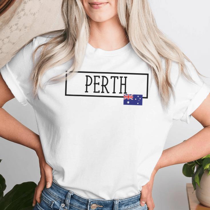 パース オーストラリア カントリーシティ オーストラリア 楽しい 女性 男性 パース レディースTシャツ 彼女への贈り物