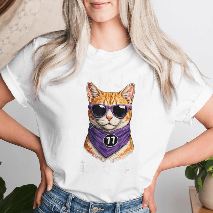 喜寿 77歳 Kiju 猫好き 誕生日 可愛い 男性 女性 レディースTシャツ 彼女への贈り物