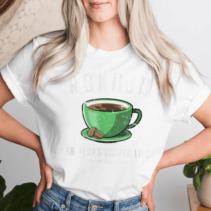 緑寿祝い コーヒー好き 父 男性 女性 緑寿 お祝い コーヒー コーヒー人生 66歳 おしゃれ レディースTシャツ 彼女への贈り物