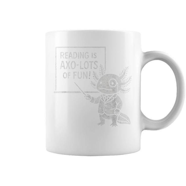 Axolotl Reading Is AXO-Lots Of Fun Book Lover Coffee Mug White