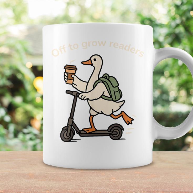Off To Grow Reader Silly Goose School Librarian Book Lover Coffee Mug White