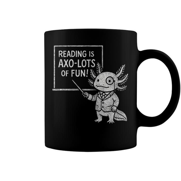 Axolotl Reading Is AXO-Lots Of Fun Book Lover Coffee Mug Black