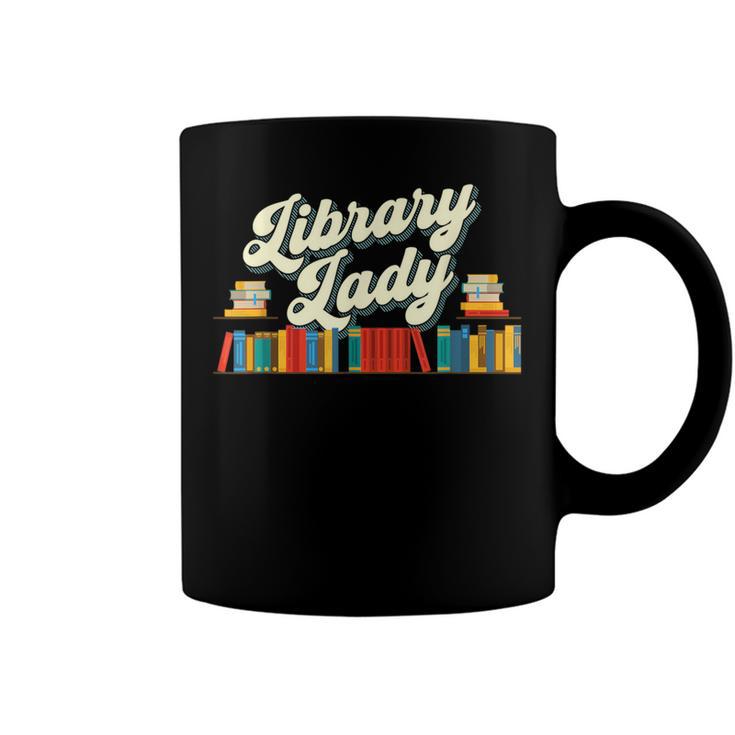 Library Lady School Librarian Cataloger Books Book Lover Coffee Mug Black