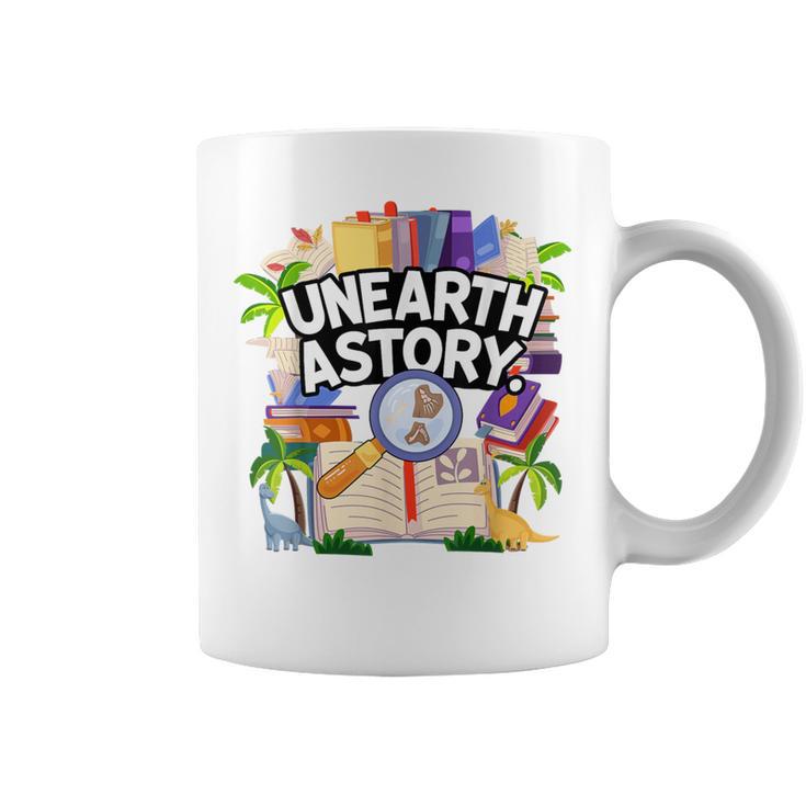 Unearth A Story Reading Book Summer Book Lover Coffee Mug Black
