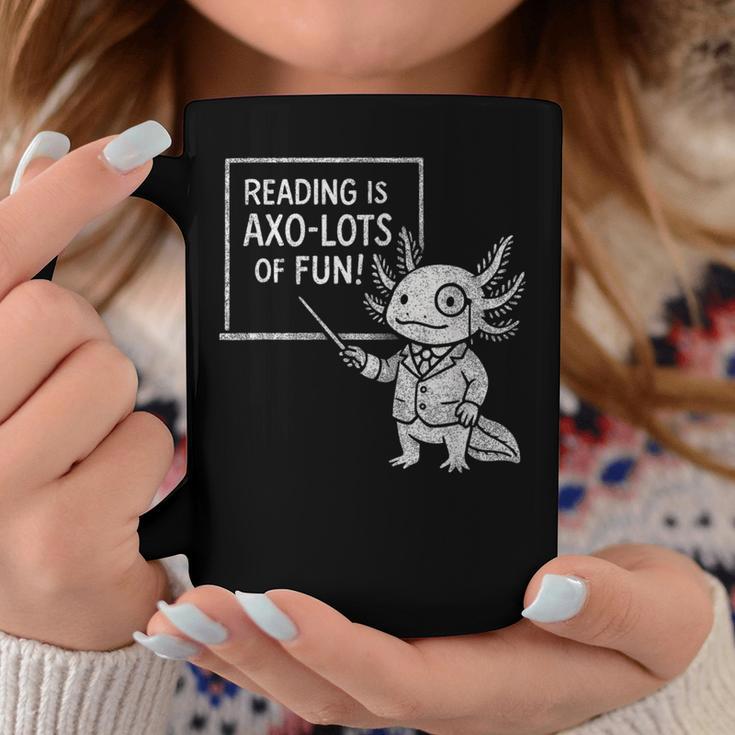 Axolotl Reading Is AXO-Lots Of Fun Book Lover Coffee Mug Black