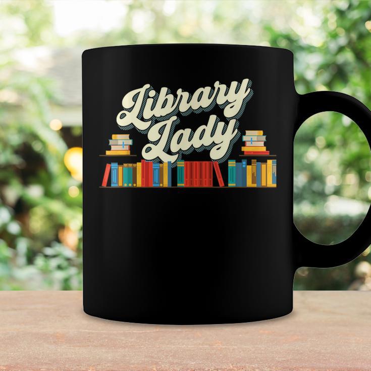 Library Lady School Librarian Cataloger Books Book Lover Coffee Mug Black