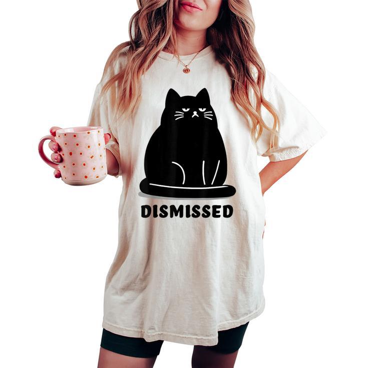 Annoyed Cat Dismissedarcastic Rolling Eyes カワイイキャット レディースオーバーサイズコンフォートTシャツ