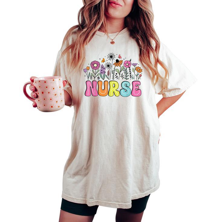 Groovy Nurse Wildflower Floral Happy Nurse Week 2026 Women's Oversized ...