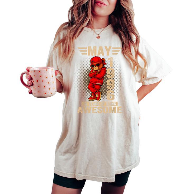 5月30日 誕生日 男性 女性 1996年 素晴らしいテディベア レディースオーバーサイズコンフォートTシャツ