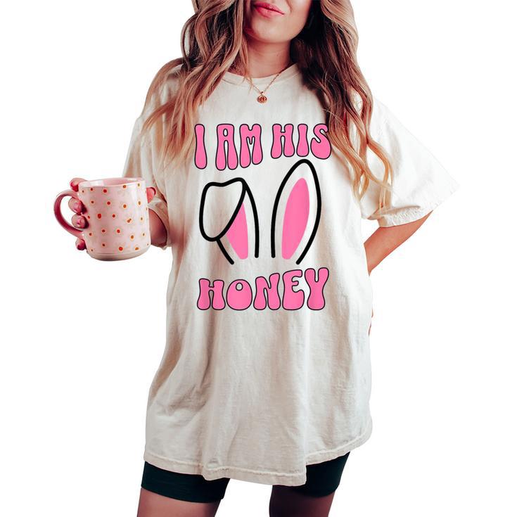 De Pâques Assorti Pour Avec Inscription I Am His Honey T-shirt oversize confortable pour femme