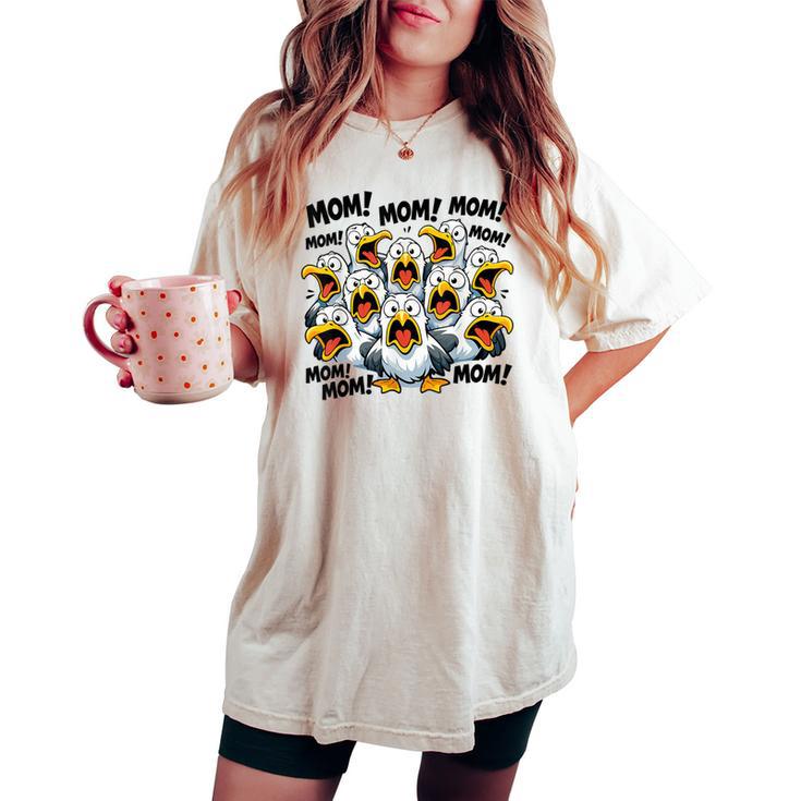 Seagull Mom Mother's Day Bird Animal Mother Bird Women's Oversized Comfort T-shirt
