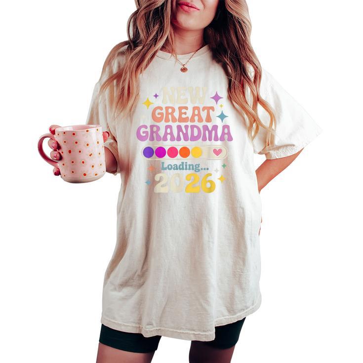New Great Grandma Loading 2026 レトロ 妊娠 レディースオーバーサイズコンフォートTシャツ