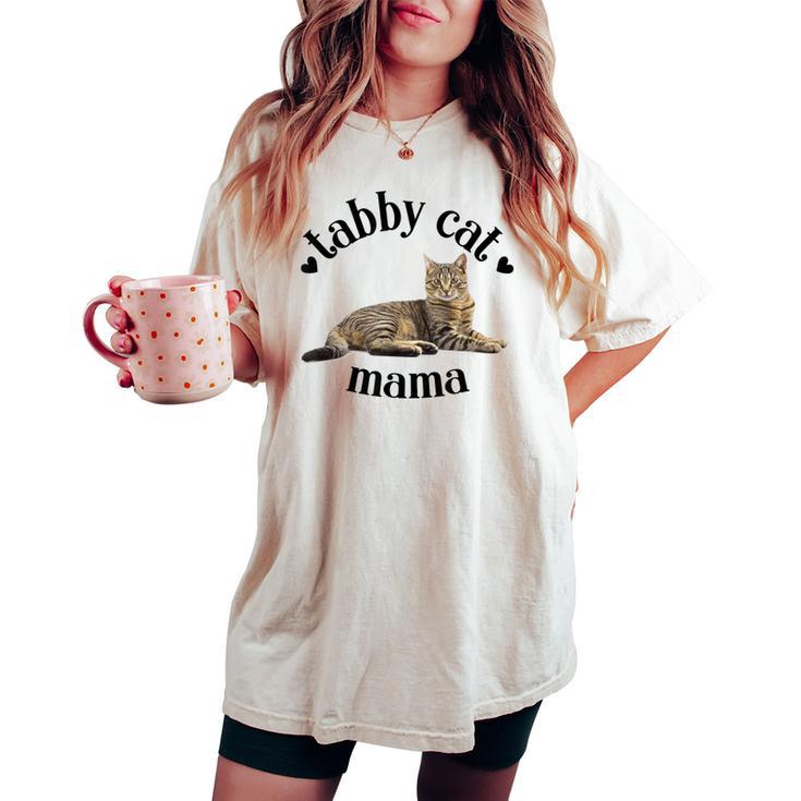 Tabby Cat Mama Linda Mamá Atigrada Amante De Los Gatos Mamá Gatoeñora Camiseta extragrande cómoda para mujer