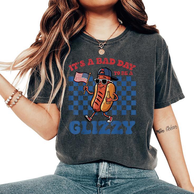 4Th Of July Bad Day To Be Glizzy Usa Hotdog Kids Women's Oversized Comfort T-Shirt