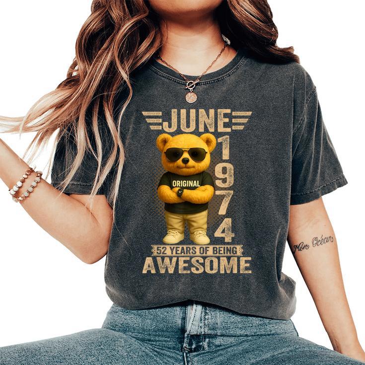 52歳 1974年6月 テディベア 52歳 誕生日 男性 女性 レディースオーバーサイズコンフォートTシャツ