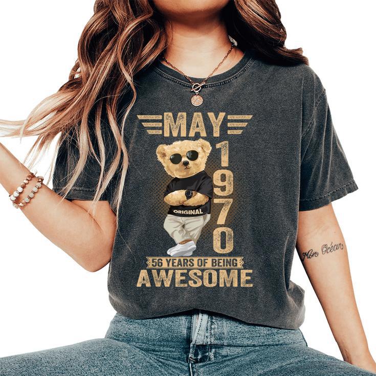 5月56日 誕生日 男性 女性 1970年 素晴らしいテディベア レディースオーバーサイズコンフォートTシャツ