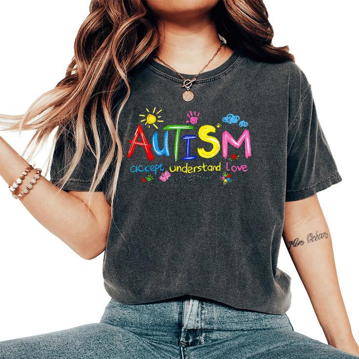 Accept Understand Love Support Autism Awareness Women Women's Oversized Comfort T-Shirt