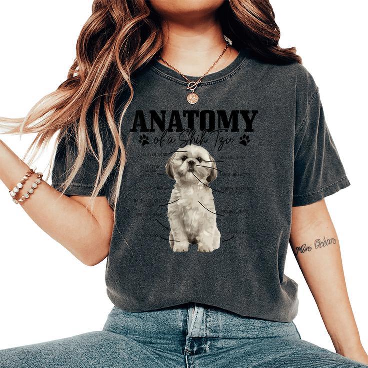 Anatomia Di Unhih Tzu Cane Divertente Carino Pitbull Mamma Pitbull Papà T-shirt comoda oversize da donna