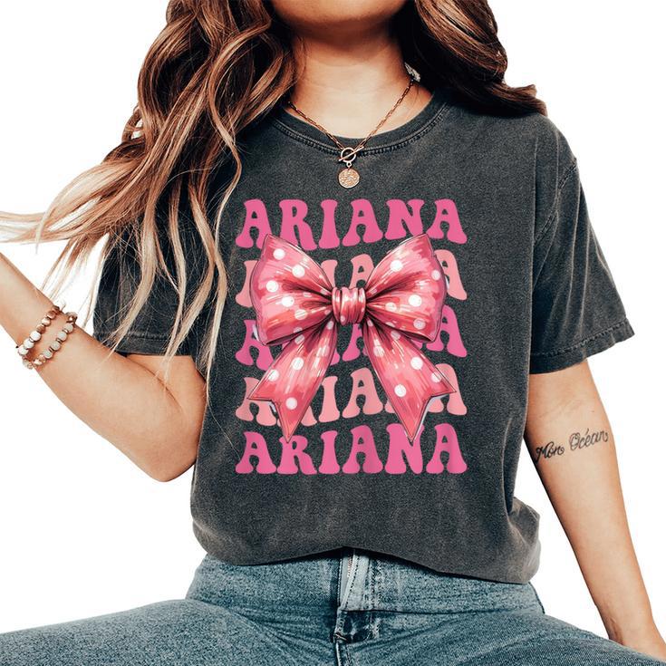 Ariana Lazo De Coqueta Con Nombre Estético Para Es Y Niñas Camiseta extragrande cómoda para mujer