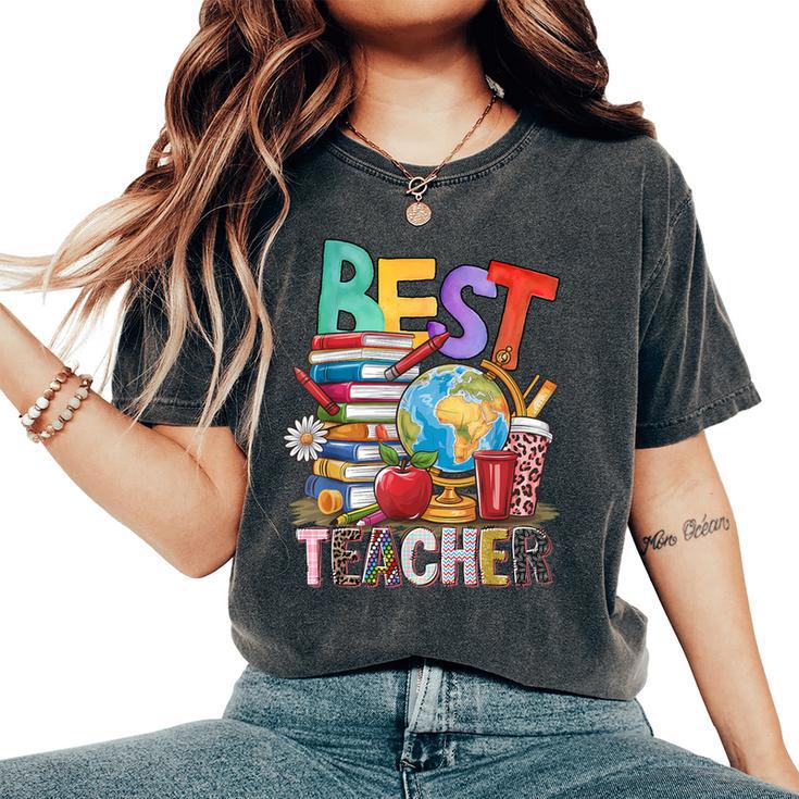 Best Teacher I Love My Teacher Ever Best Teacher レディースオーバーサイズコンフォートTシャツ