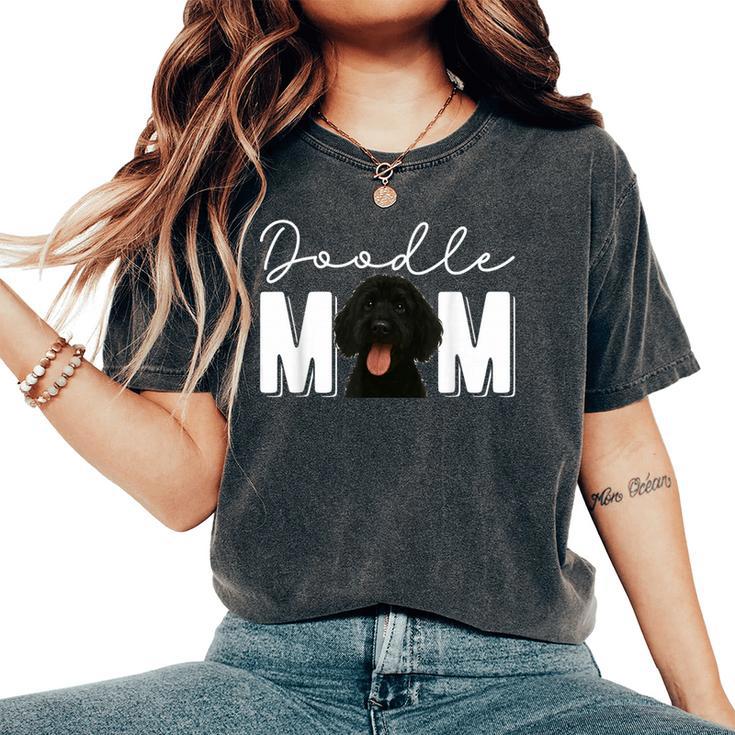 Black Doodle Mom Black Goldendoodle Owner Black Doodle Lover Women's Oversized Comfort T-Shirt