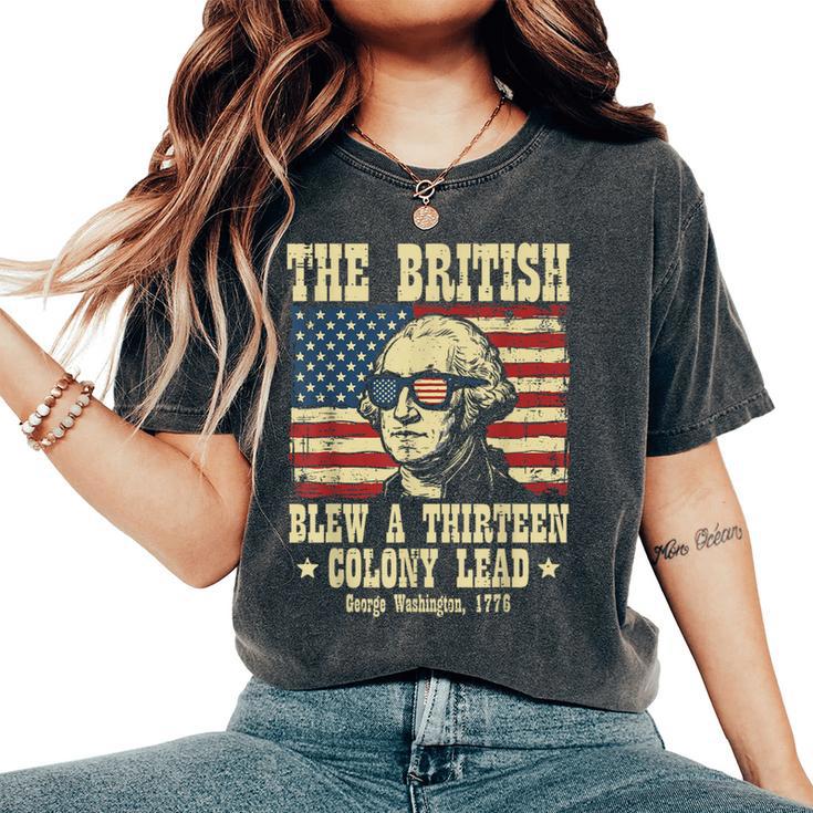 British Blew 13 Colony Lead Washington 4Th Of July Women Women's Oversized Comfort T-Shirt