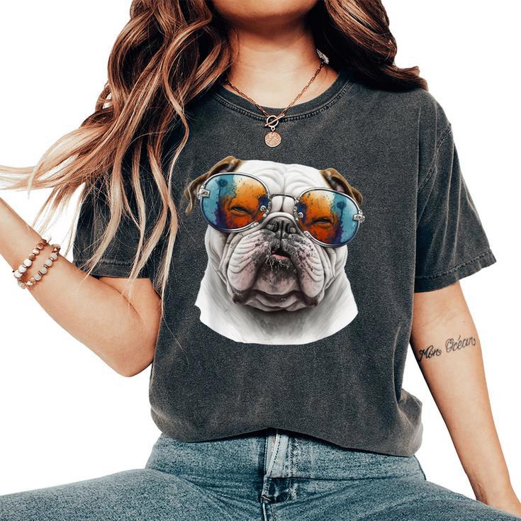 Bulldog Inglese Amante Dei Cani Mamma E Papà T-shirt comoda oversize da donna