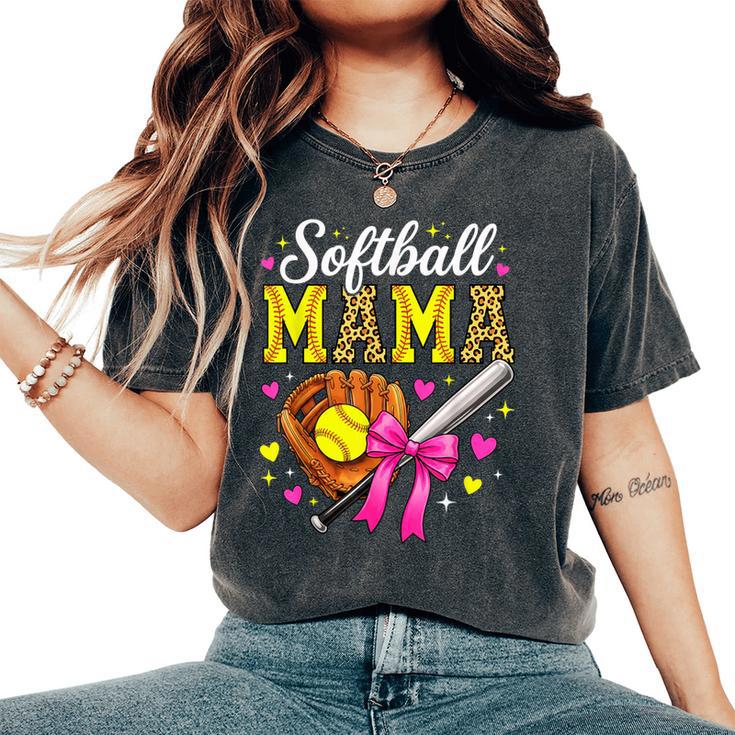 Cute Softball Mama Mother's Day Softball Mom Sports Player Women's Oversized Comfort T-Shirt