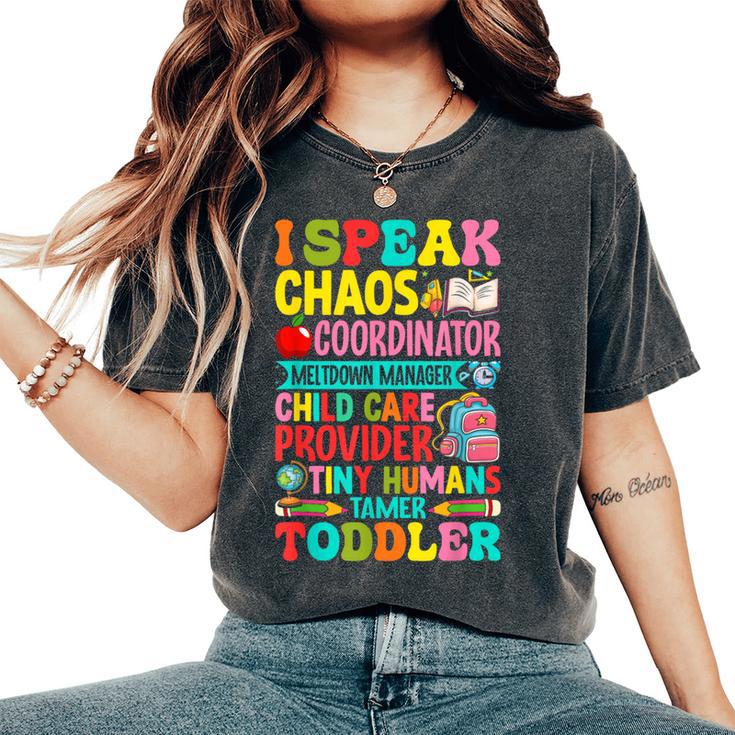 Daycare Teacher Ipeak Toddler Preschool Kindergarten レディースオーバーサイズコンフォートTシャツ