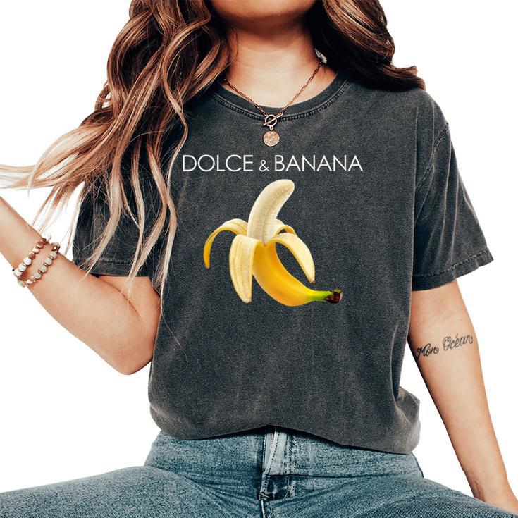 Dolce And Banana T Cute Graphic Banana レディースオーバーサイズコンフォートTシャツ