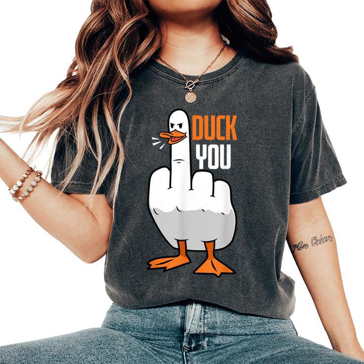 Duck You Duck レディースオーバーサイズコンフォートTシャツ
