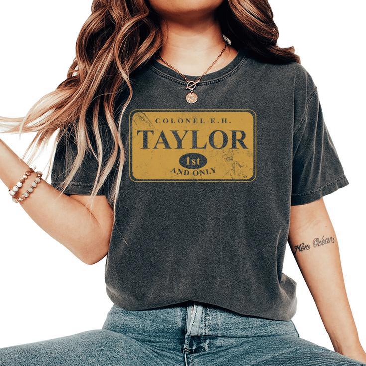 EHテイラー大佐 1St And Only Bourbon Whiskey Distressed 長袖tシャツ レディースオーバーサイズコンフォートTシャツ