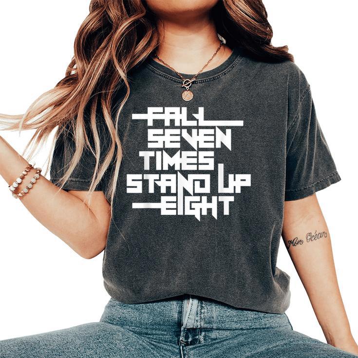 Falleven Timestand Up Eight インスピレーションスローガン レディースオーバーサイズコンフォートTシャツ