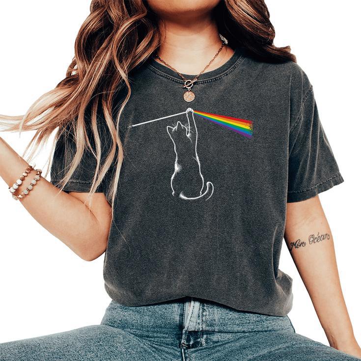 Gatto Che Gioca Con La Luce Per Uomini Bambini Donne Divertente Gatto T-shirt comoda oversize da donna