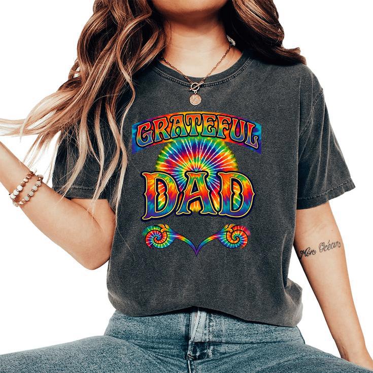 Grateful Dad Tie Dye Retro Hippie Rainbow Festa Del Papà T-shirt comoda oversize da donna