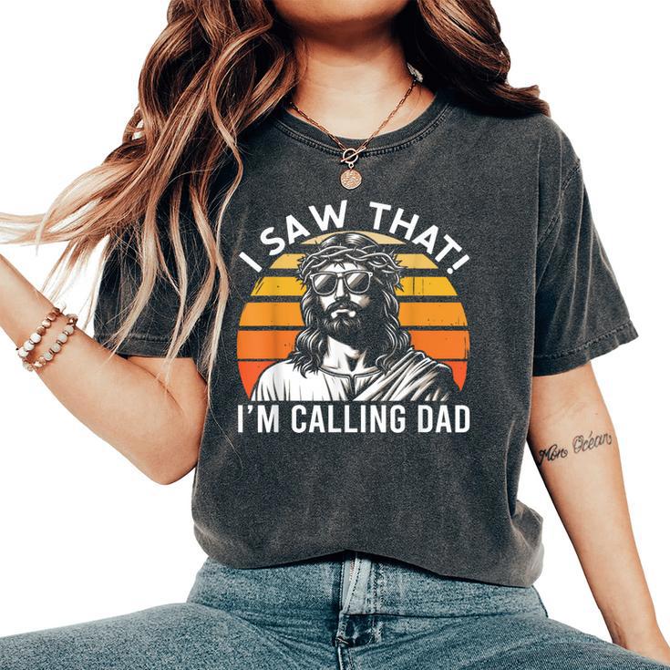 Hoisto Cheto Chiamando Papà Jesus Meme Christian T-shirt comoda oversize da donna