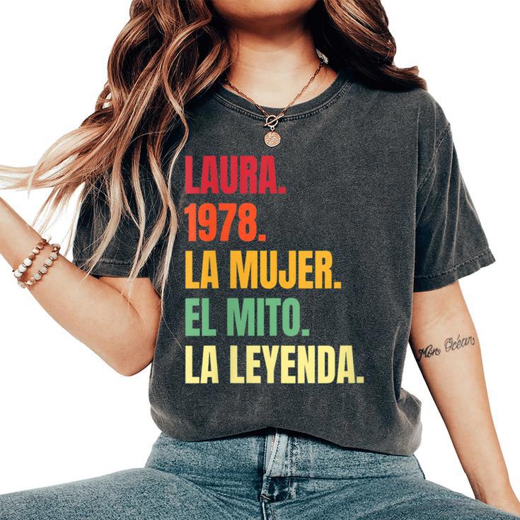 Laura 44 Cumpleaños Regalo Años Divertido Decoración Cuello Camiseta extragrande cómoda para mujer