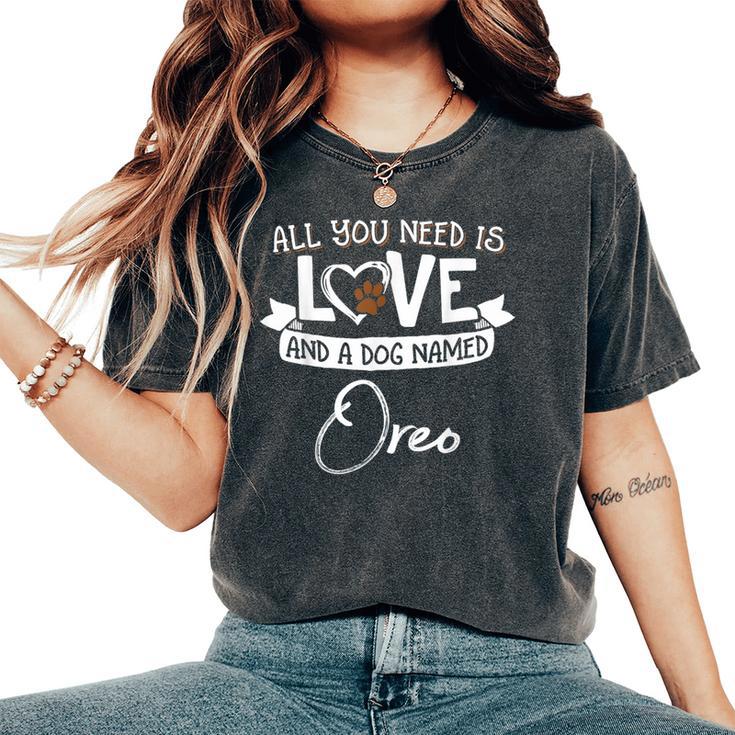 Linda Camisa De Perro Llamado Oreo Para Es Y Hombres Camiseta extragrande cómoda para mujer