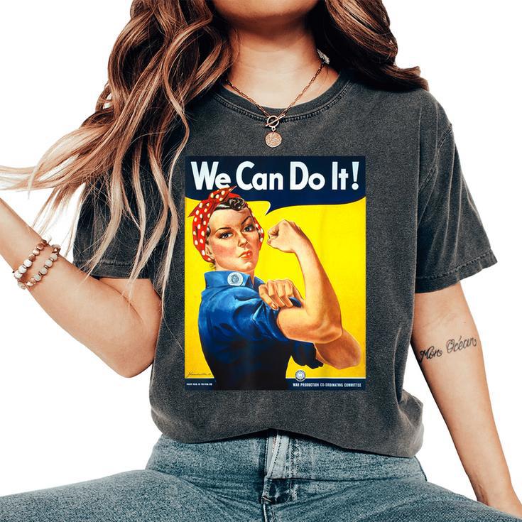 「We Can Do It」ポスター ロージー The Riveter Girl Power」 レディースオーバーサイズコンフォートTシャツ