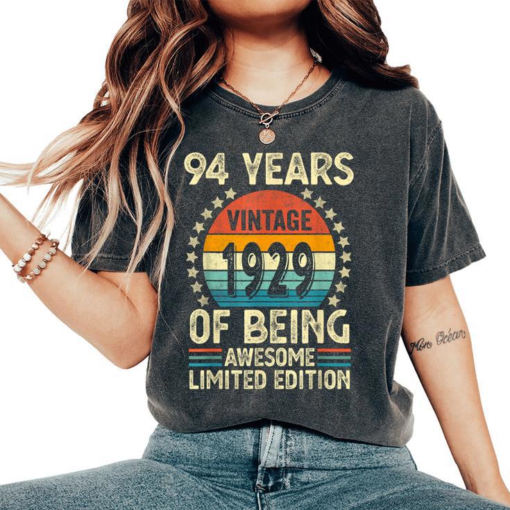 ヴィンテージ 1929 94 歳男性女性面白い誕生日アパレル レディースオーバーサイズコンフォートTシャツ