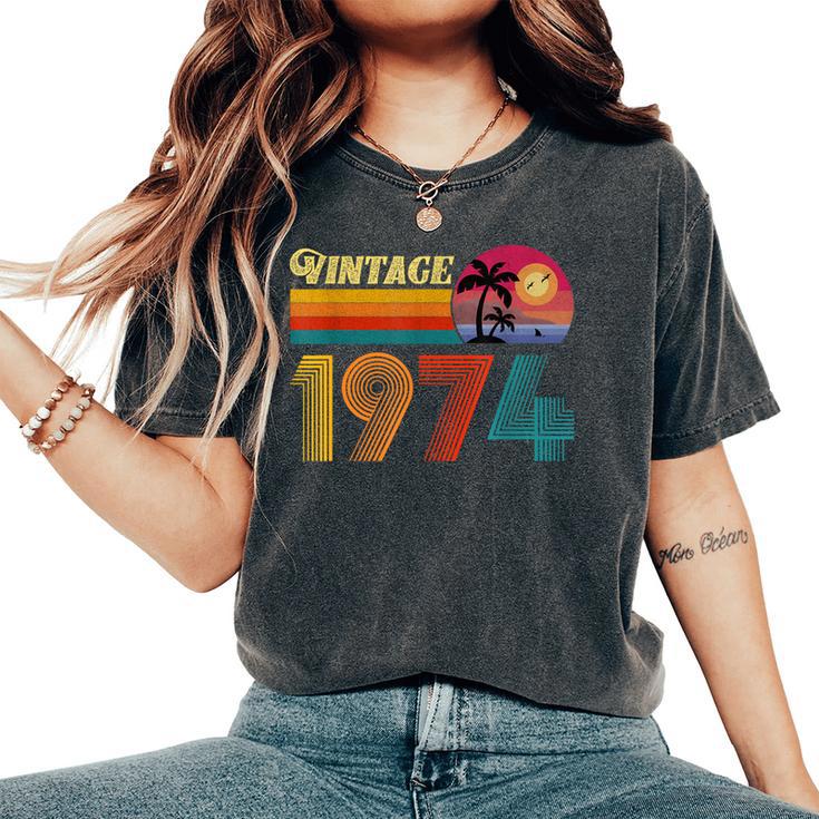 52歳の誕生日プレゼント 52歳 男性 女性 レトロ ヴィンテージ 1974 レディースオーバーサイズコンフォートTシャツ
