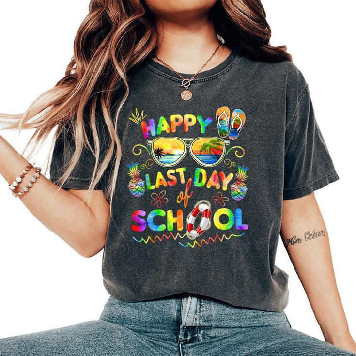 Last Day Ofchool For Teacher Off Duty Tie And Dye レディースオーバーサイズコンフォートTシャツ Last Day Ofchool For Teacher Off Duty Tie And Dye レディースオーバーサイズコンフォートTシャツ
