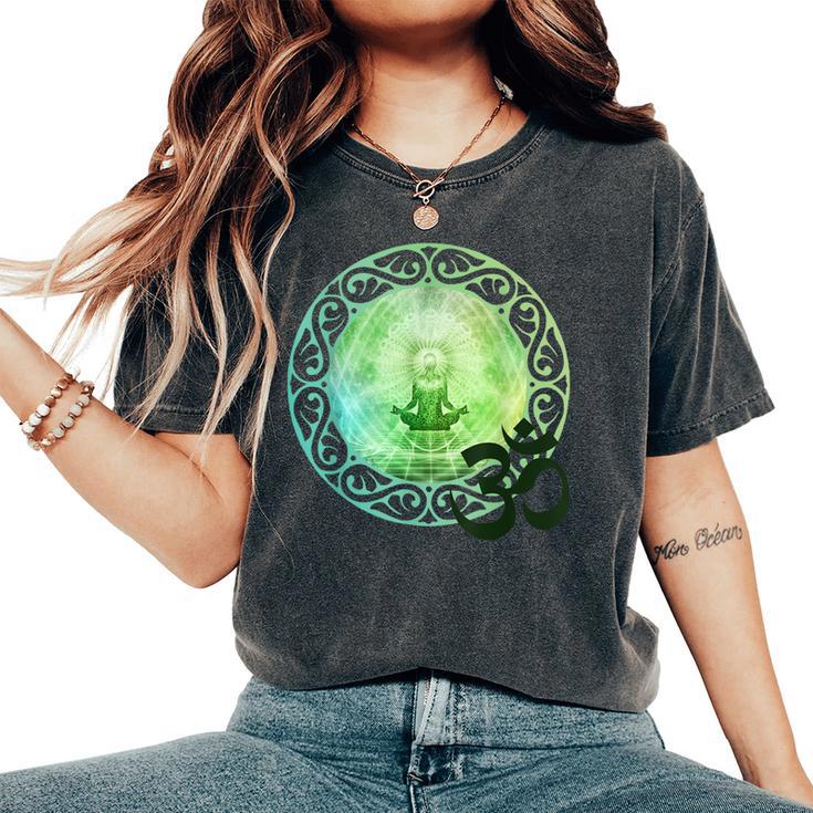 Mandala Namaste スピリチュアルブッダ ファッション服セット グリーン レディースオーバーサイズコンフォートTシャツ