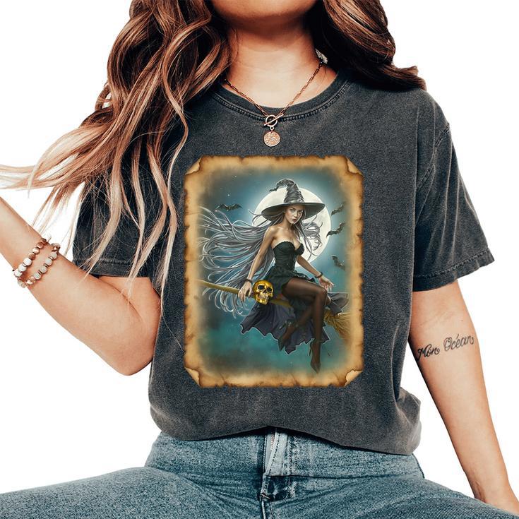 Pinup Girl 男性用 セクシーなハロウィーンの魔女 レディースオーバーサイズコンフォートTシャツ Pinup Girl 男性用 セクシーなハロウィーンの魔女 レディースオーバーサイズコンフォートTシャツ