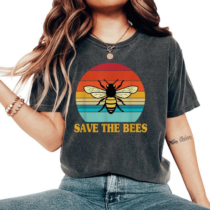 Save The Bees レトロスタイル 気候変動ave The Queen レディースオーバーサイズコンフォートTシャツ