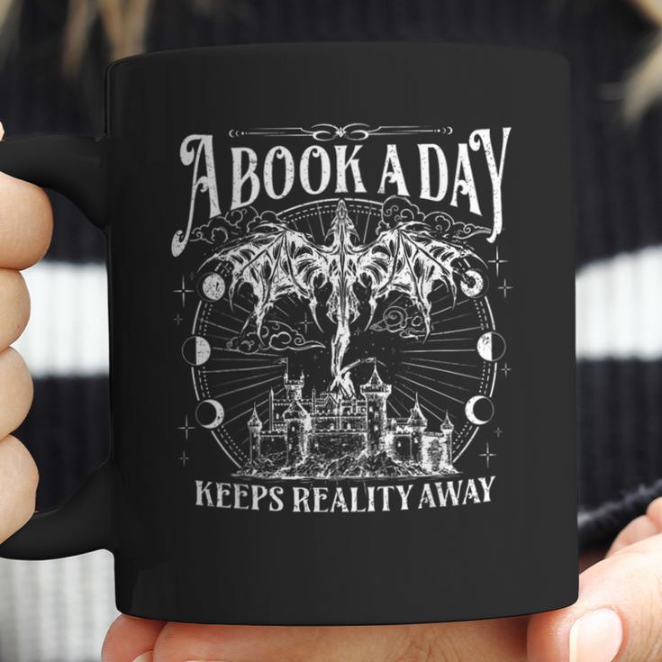 A Book A Day Dragon Bookish Book Club Fantasy Book Lover Coffee Mug