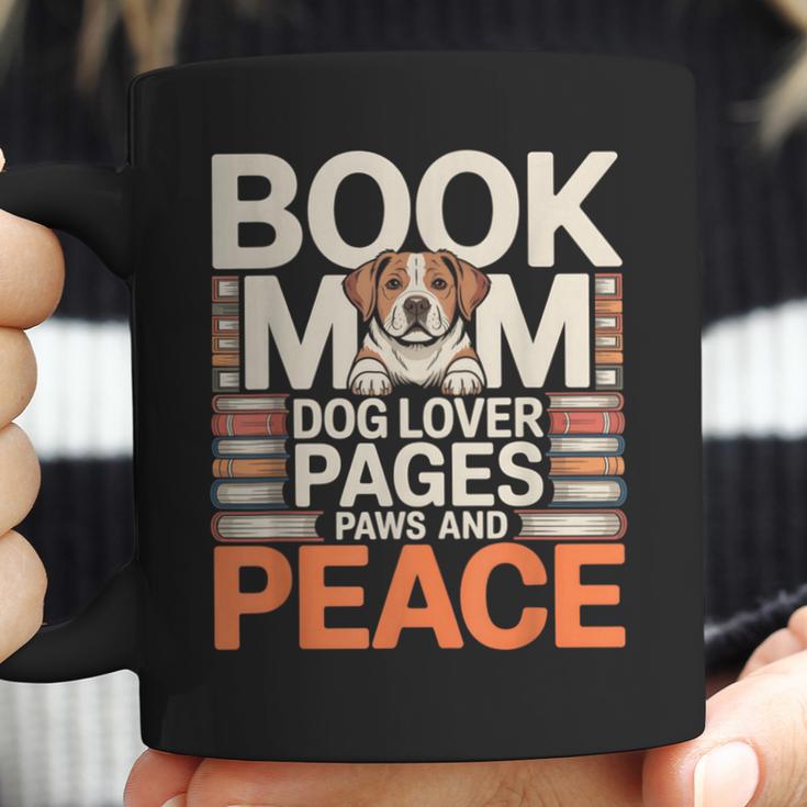 Book Mom Dog Lover Pages Paws And Peace Reading Coffee Mug
